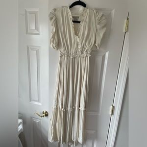 H&M satin cream dress XXS